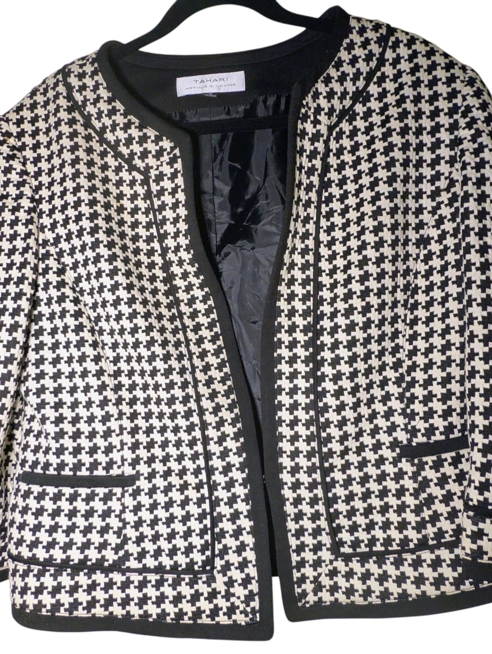 Tahari Arthur S. Levine Houndstooth Blazer Jacket 16 NWOT